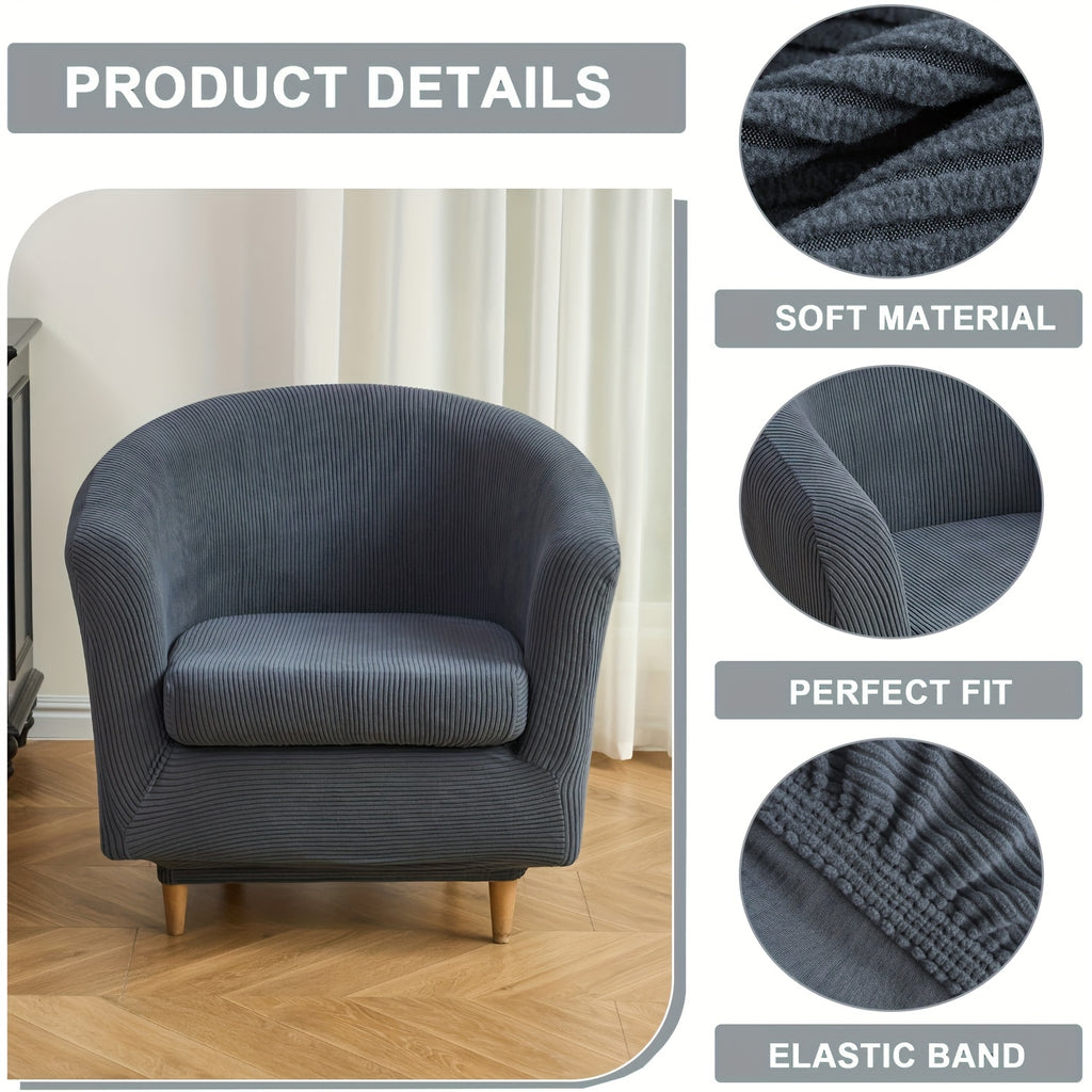 Housse de canapé extensible en polaire pour fauteuil, vue de dos