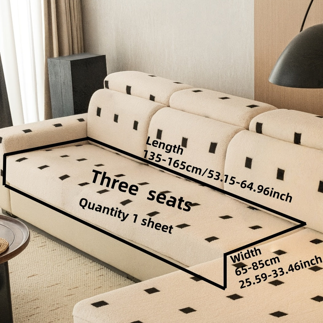 Housse de canapé extensible en velours à housses séparées au rendu glamour — détail de la matière : velours