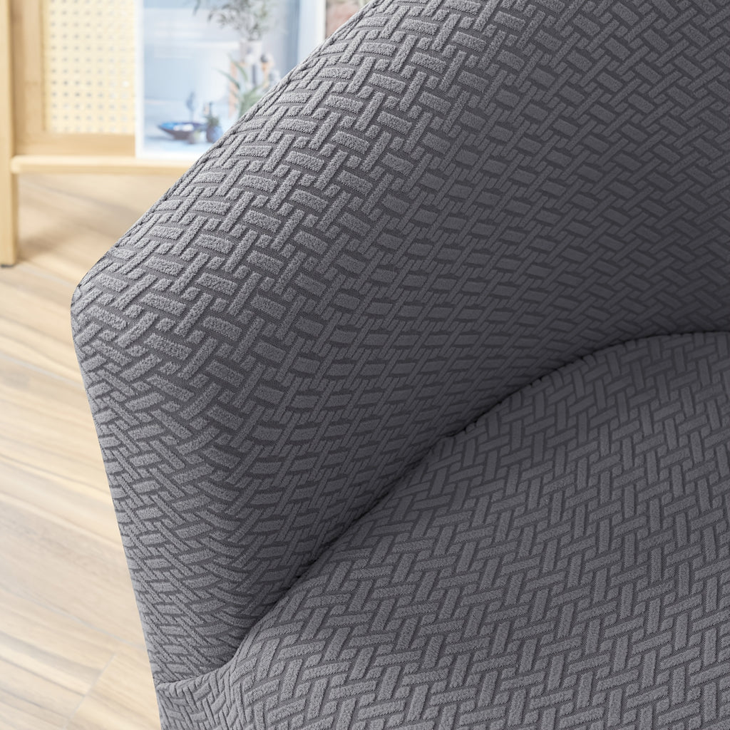 Housse de canapé extensible en polaire jacquard pour fauteuil, détail de l'ourlet