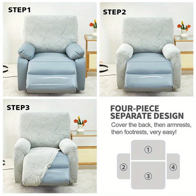 Housse de canapé extensible en jacquard avec poche de rangement, gros plan sur le tissu