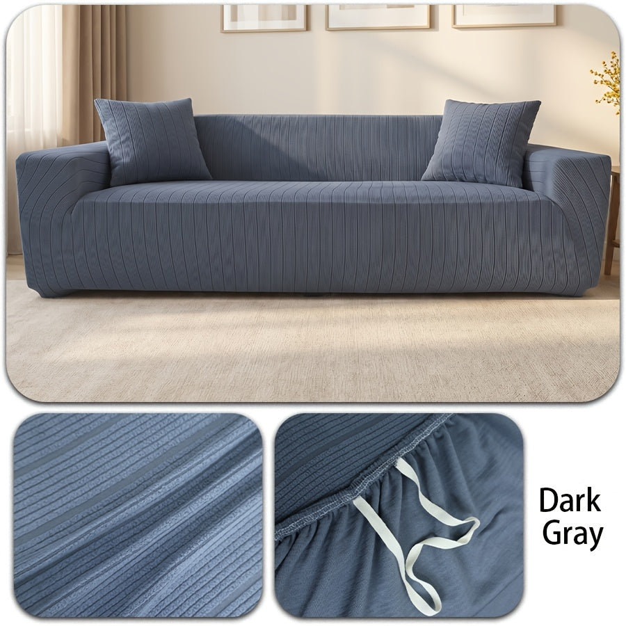 Housse de canapé extensible en polaire jacquard antidérapante, visuel produit