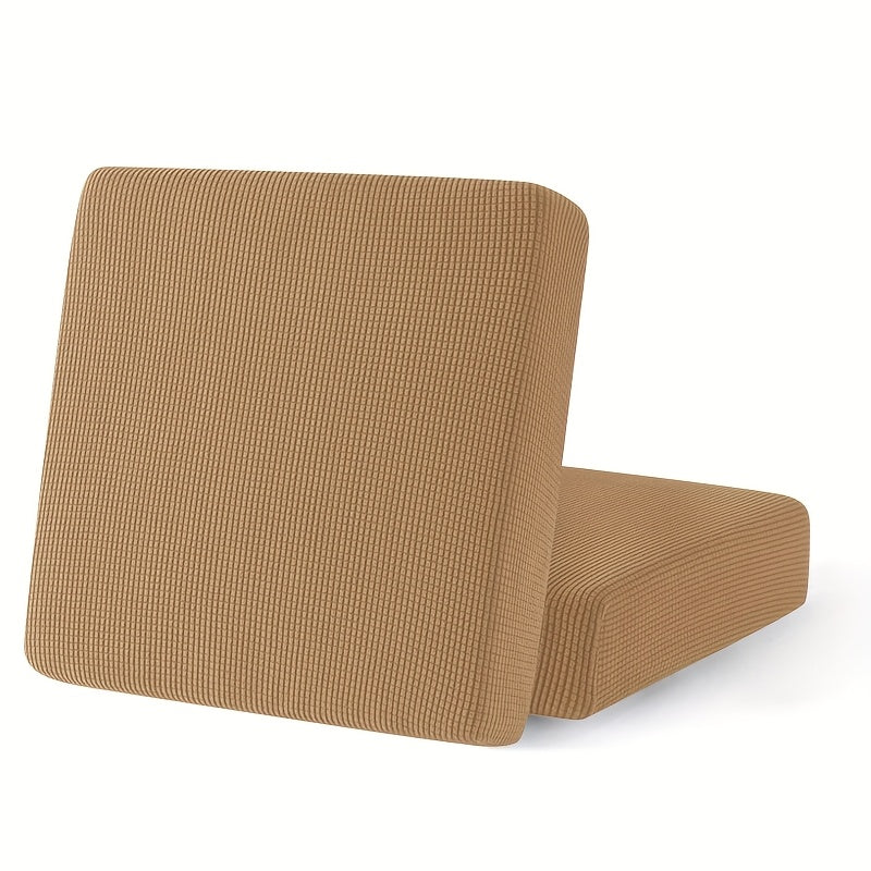 Housse de coussin extensible en velours côtelé jacquard, détail de l'ourlet