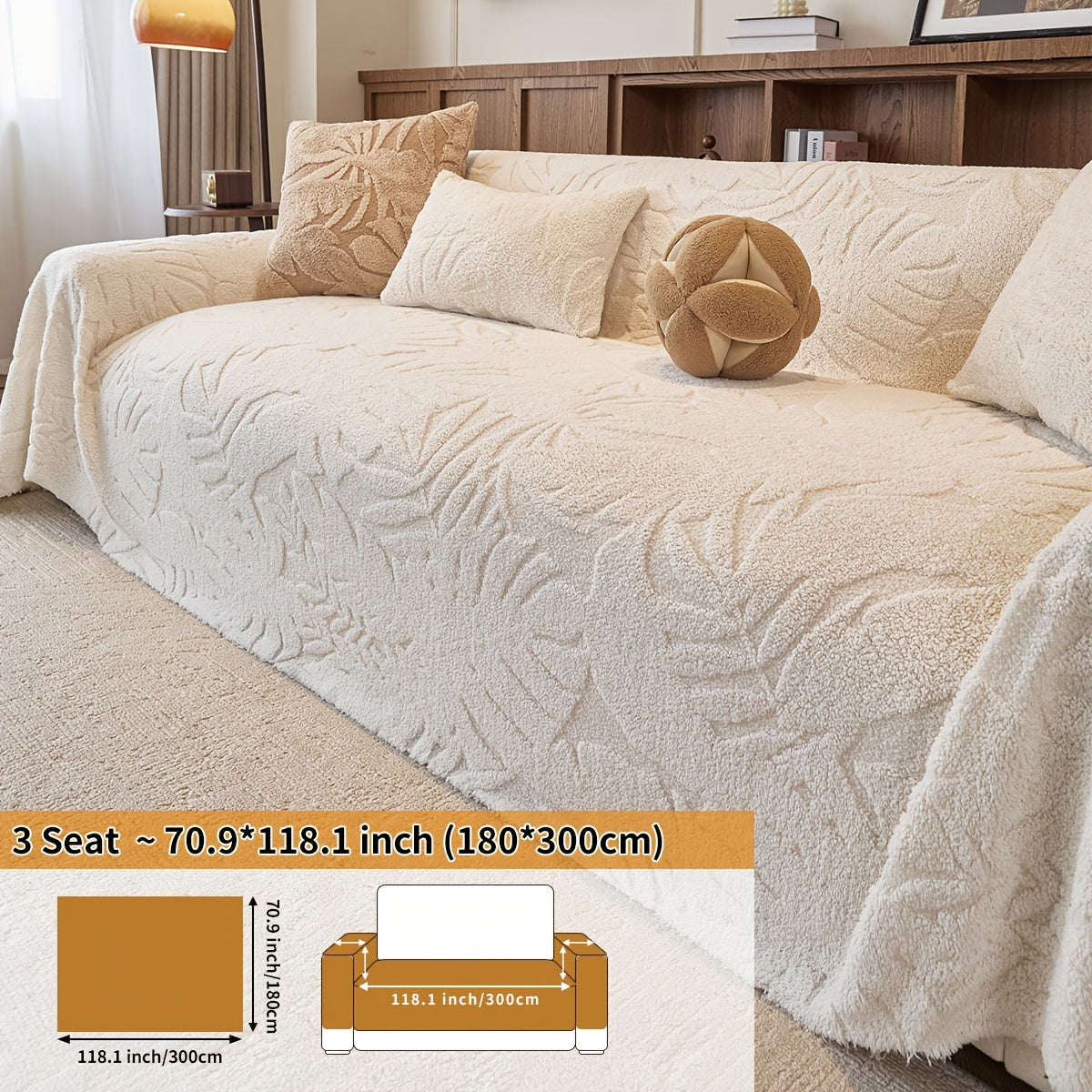 Housse de coussin épaisse en chenille matelassée antidérapante à housses, compatible fauteuil, canapé deux places, canapé trois places