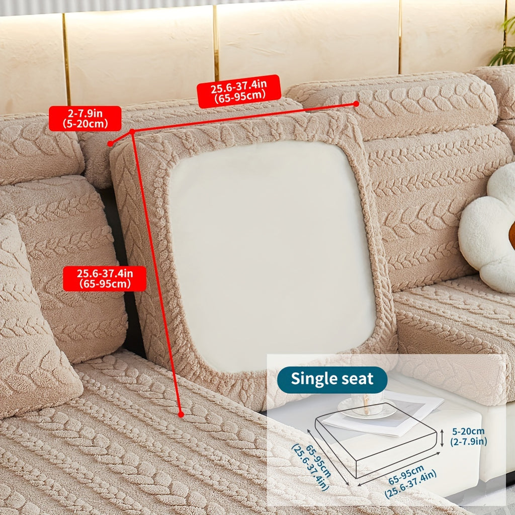 Housse de canapé épaisse extensible en velours jacquard antidérapante, autre coloris