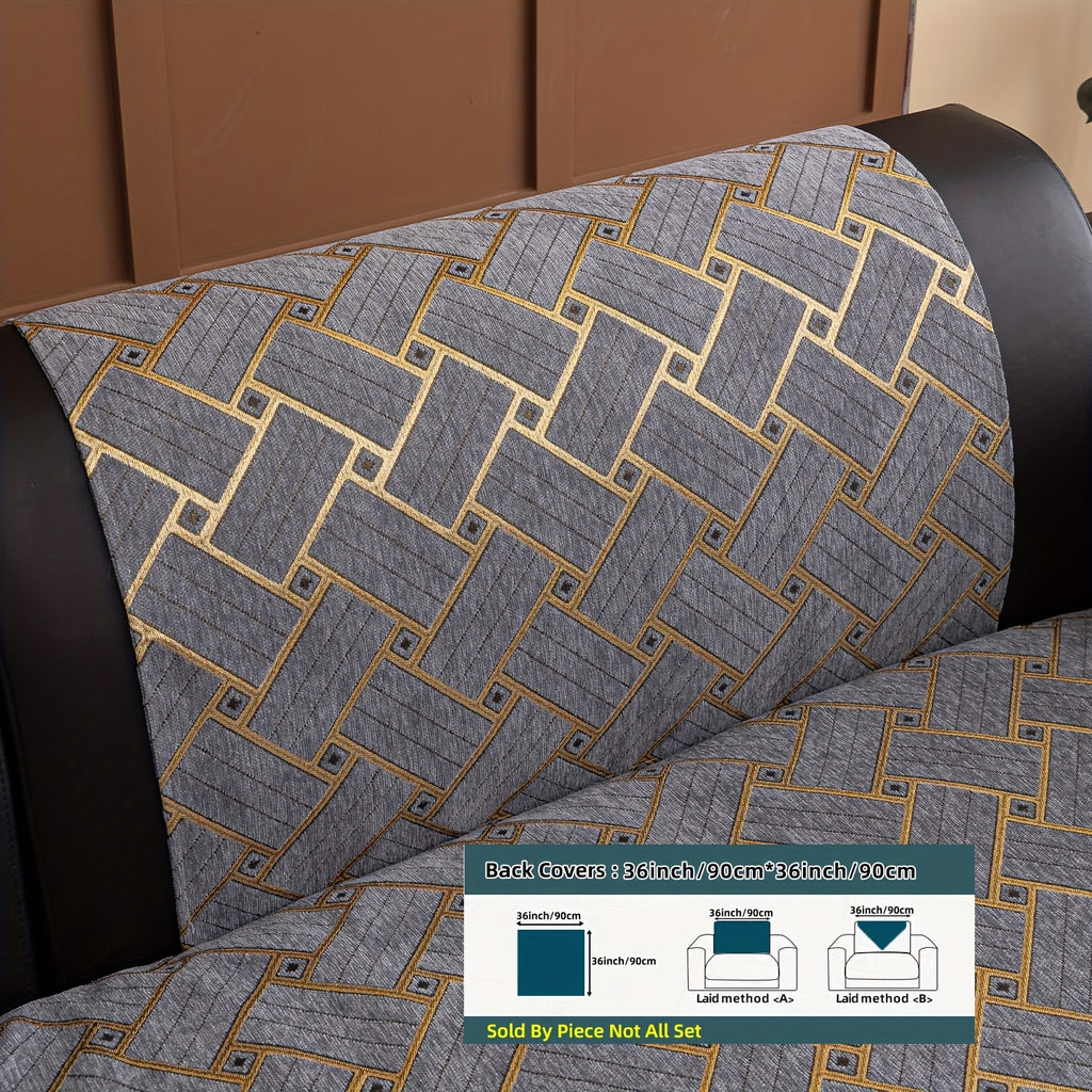 Housse de coussin en chenille antidérapante d'esprit bohème, vue d'ensemble