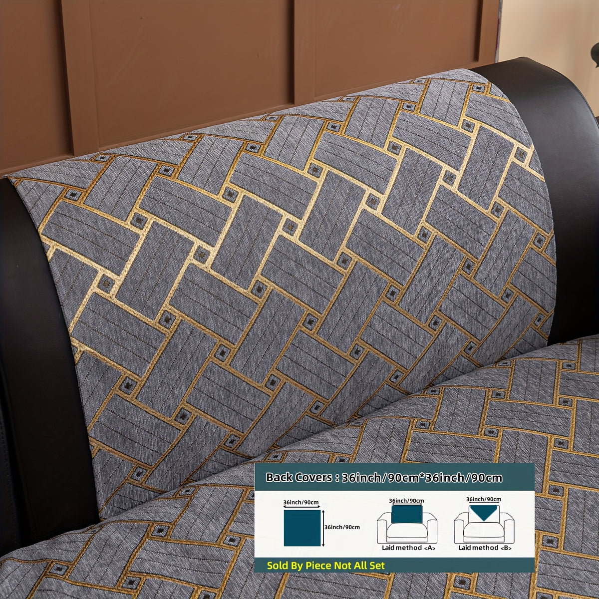 Housse de coussin en chenille antidérapante d'esprit bohème, vue d'ensemble
