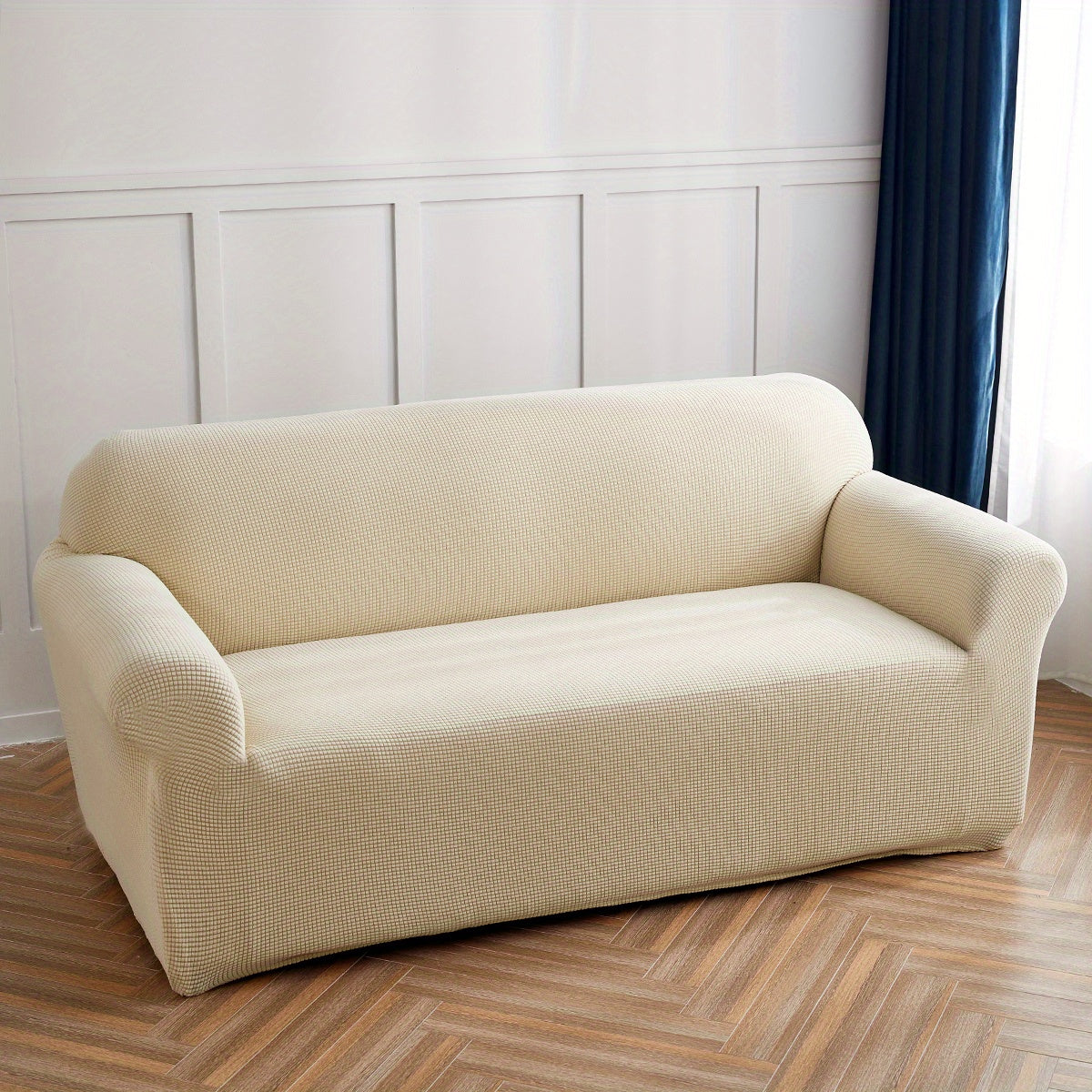 Housse de canapé extensible en polaire matelassée antidérapante, visuel produit
