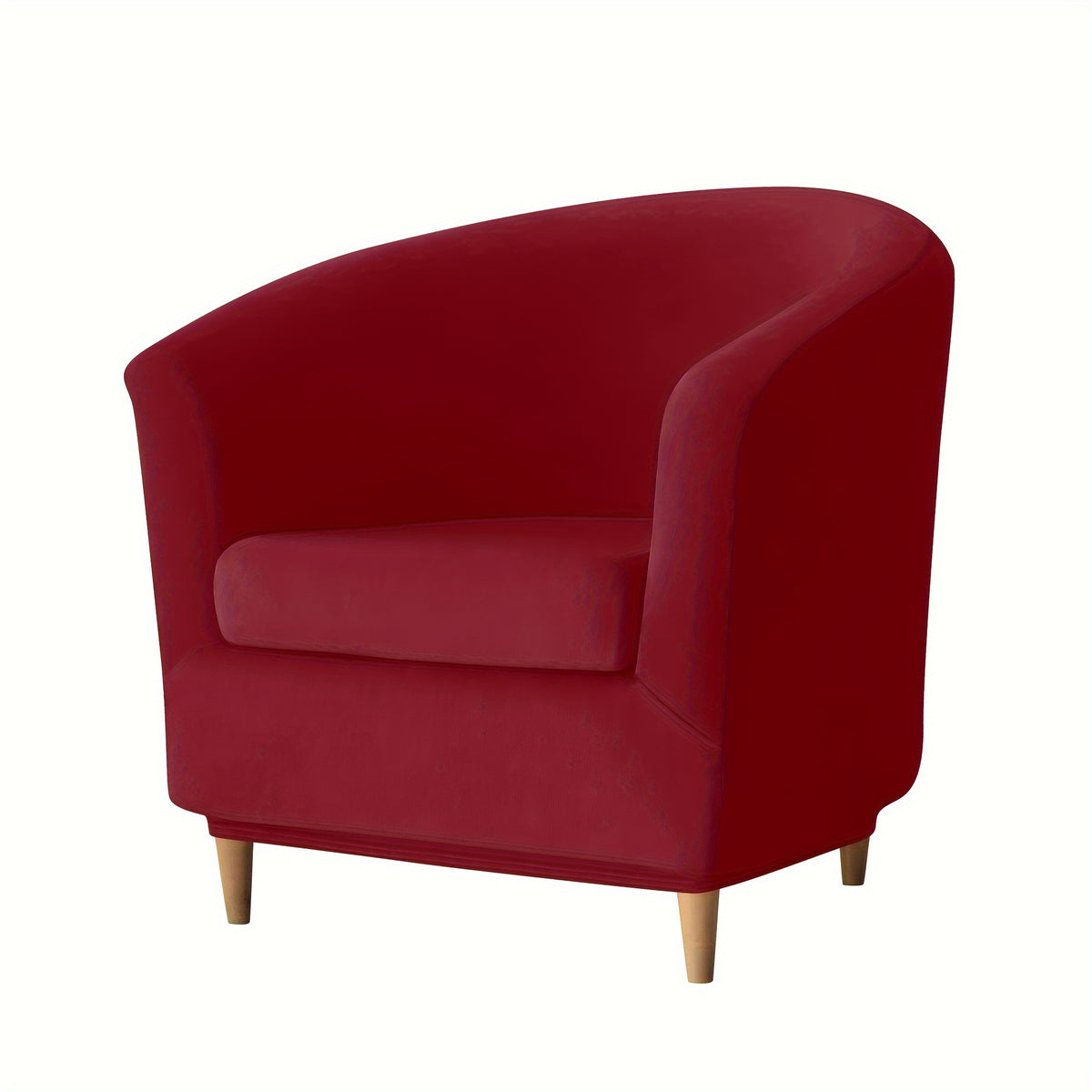Housse de canapé extensible en velours à housses séparées pour fauteuil, détail de l'ourlet