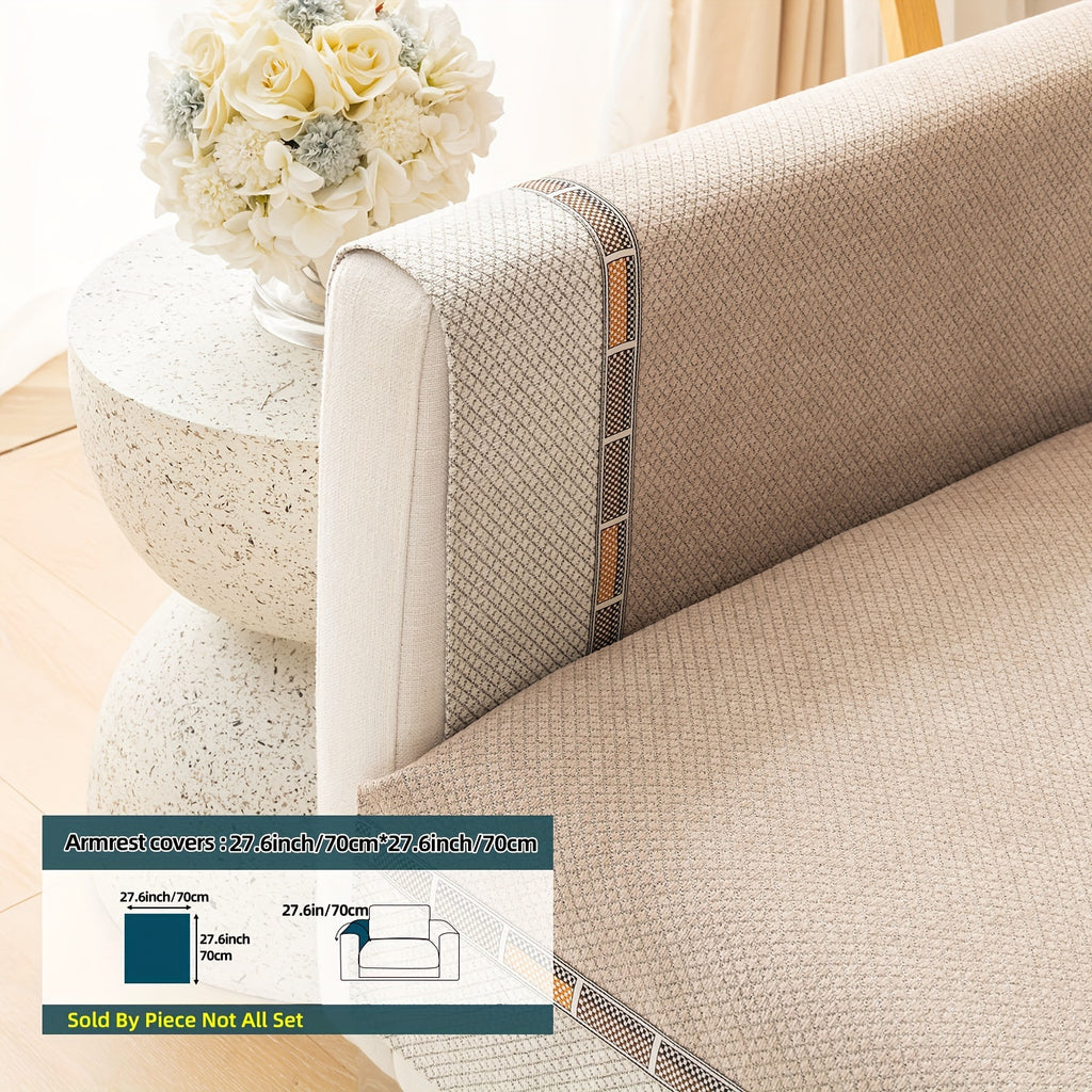 Housse de coussin épaisse en chenille matelassée antidérapante à housses, visuel produit