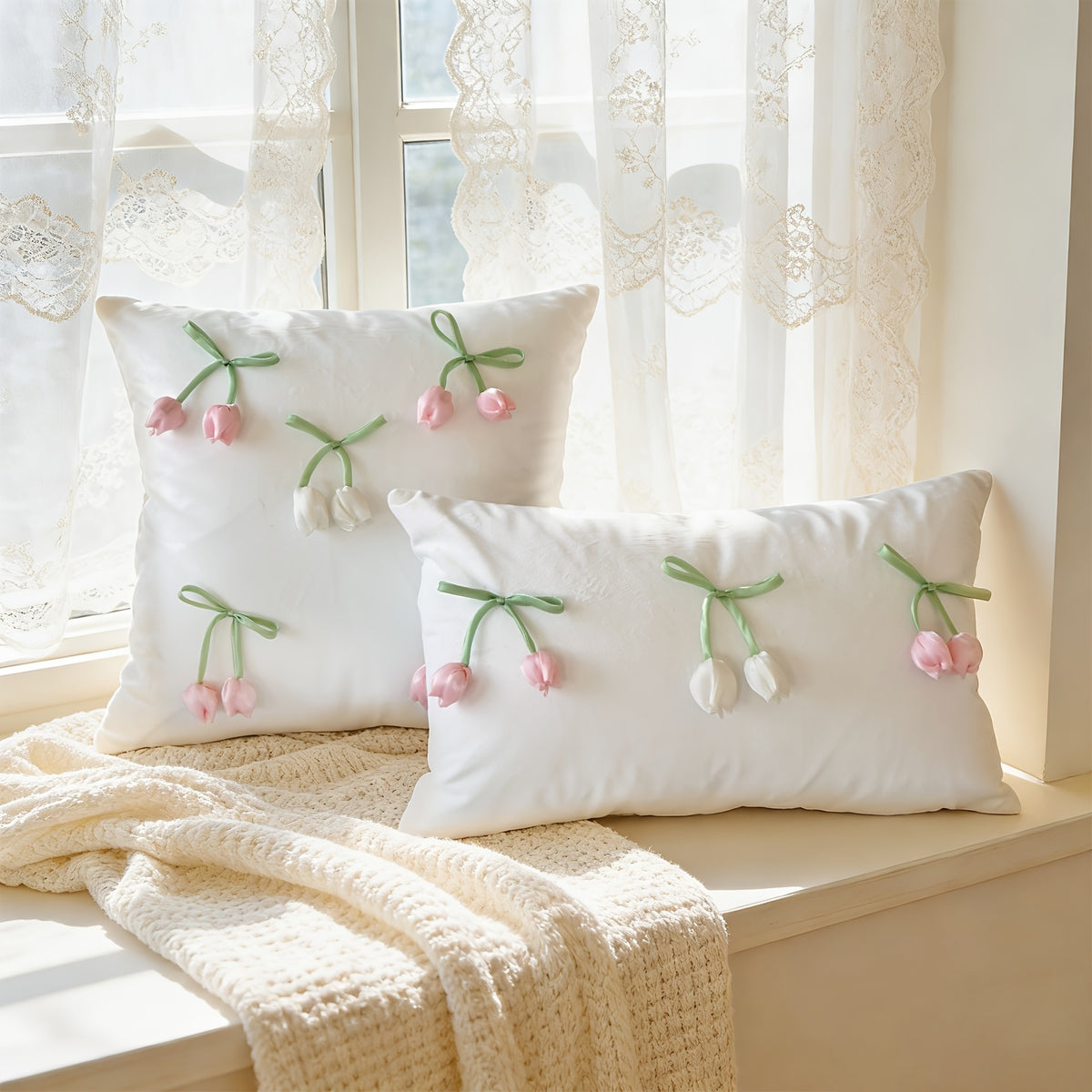 Housse de coussin en polyester à fermeture éclair, gros plan sur le tissu