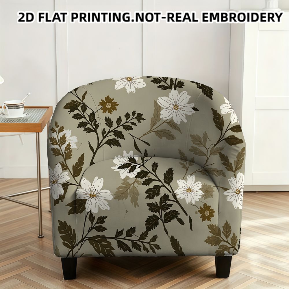 Housse de fauteuil extensible en fibre de lait imprimée au dessin Art déco