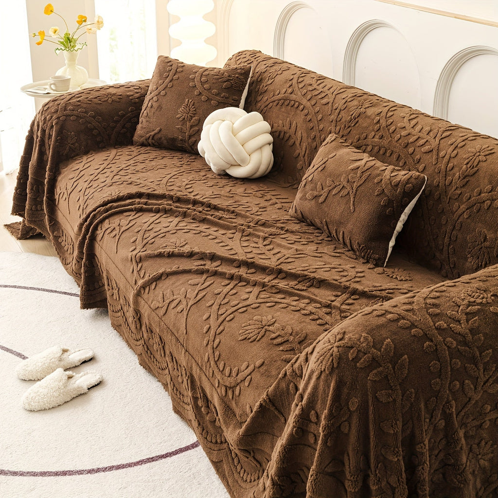 Housse de canapé, gros plan sur le tissu