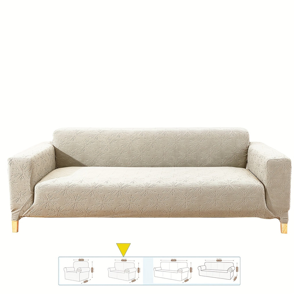 Housse de canapé épaisse extensible en polaire jacquard anti-griffes, housse posée