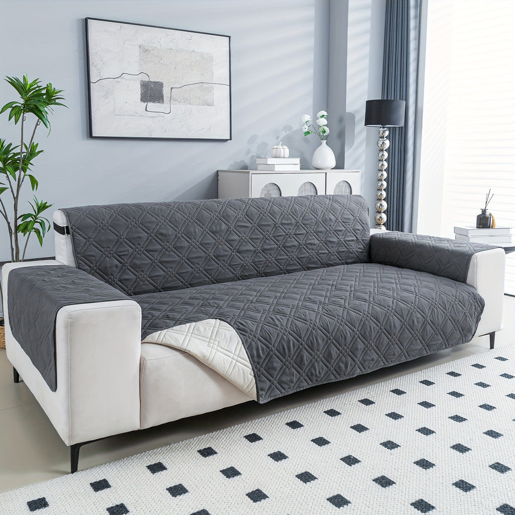 Housse de canapé légère en polyester antidérapante, détail de la finition