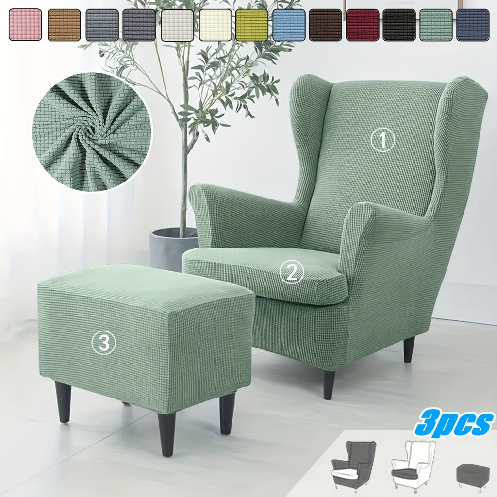 Housse de fauteuil extensible en polaire jacquard pour fauteuil — détail de la matière : polaire