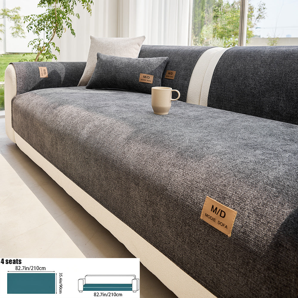 Housse de coussin épaisse en chenille en fils teints antidérapante à housses, tissu de 250 à 300 g/m²