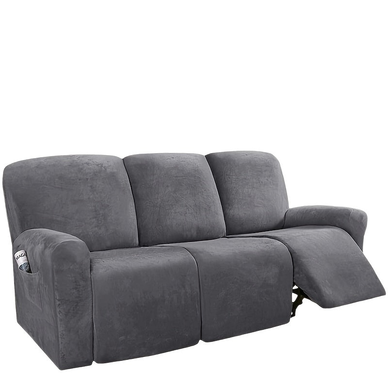 Housse de canapé extensible en velours matelassée, vue d'ensemble