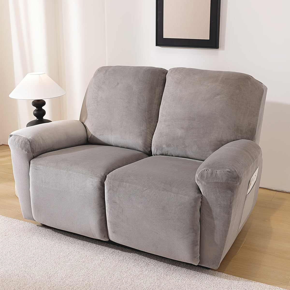 Housse de canapé extensible en velours à housses séparées, tissu de 180 à 200 g/m²