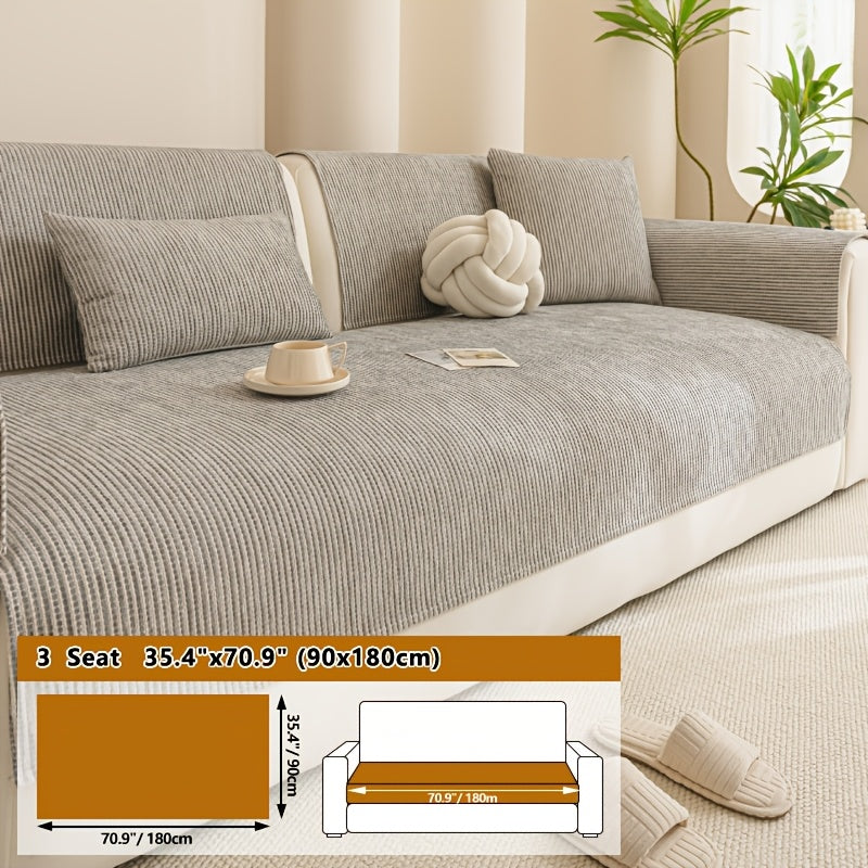 Housse de coussin en chenille en fils teints, gros plan sur le tissu