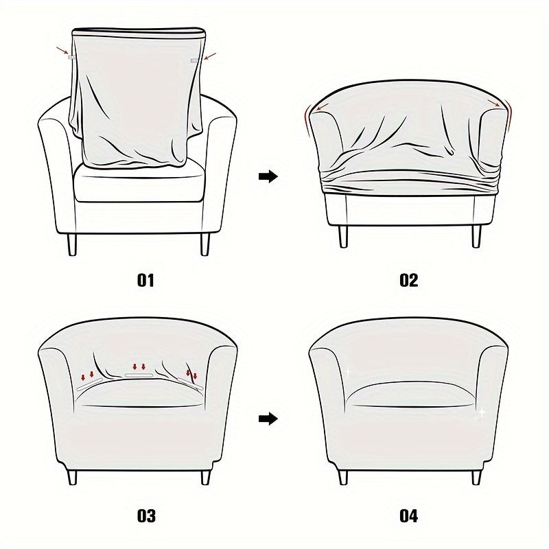 Housse de fauteuil épaisse extensible en polaire jacquard pour fauteuil, vue d'ensemble