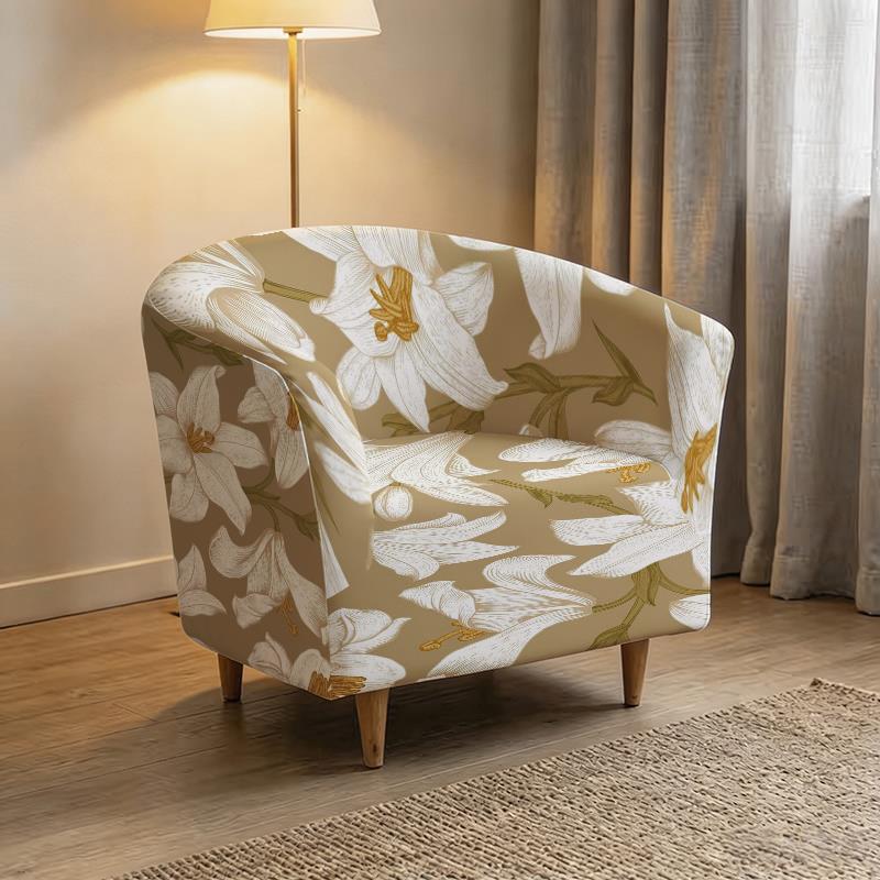 Housse de canapé légère extensible en fibre de lait matelassée à motif, vue d'ensemble