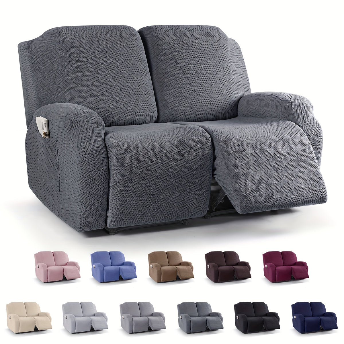 Housse de canapé épaisse extensible en polaire jacquard à housses séparées, tissu de 200 à 250 g/m² Image