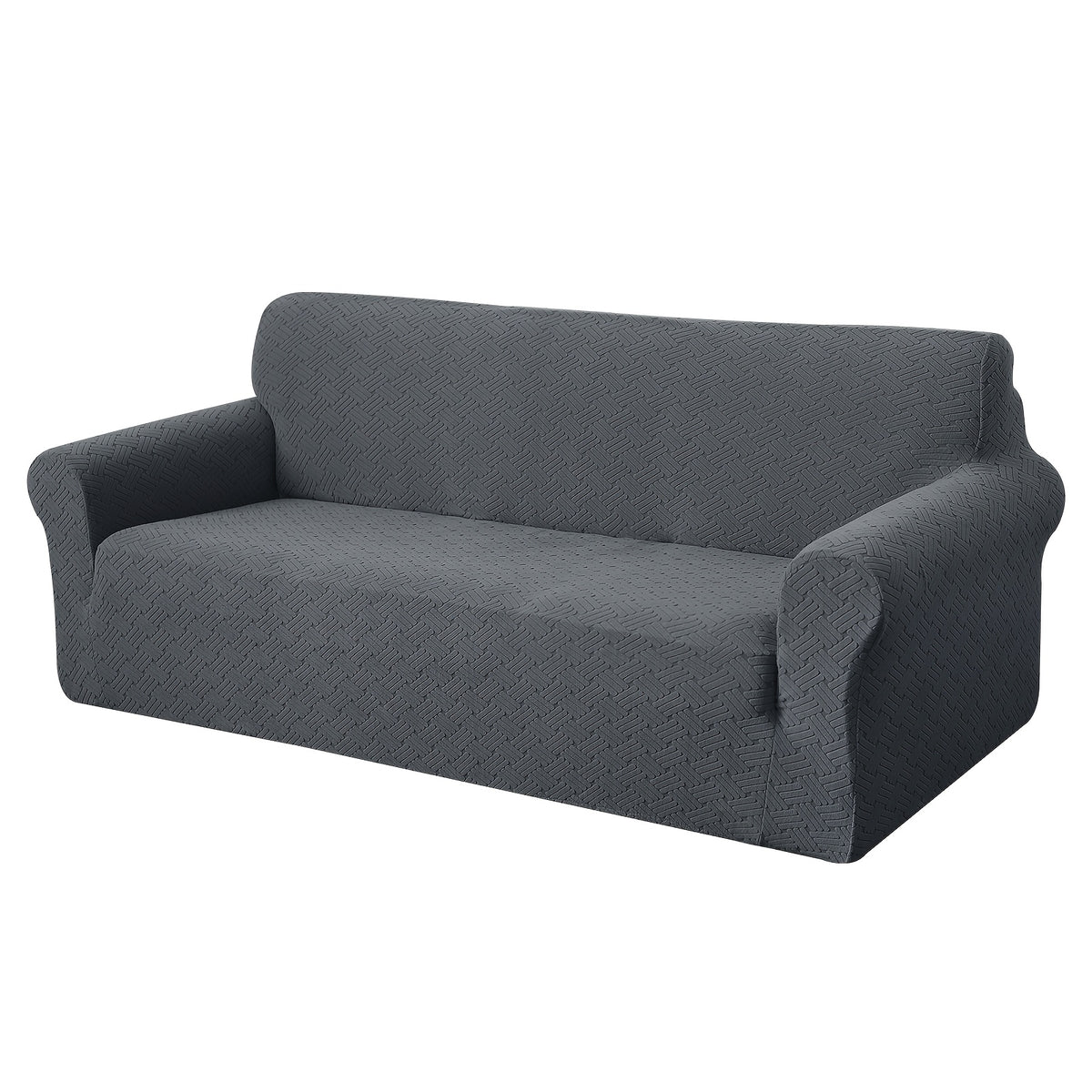 Housse de canapé épaisse extensible en polaire jacquard antidérapante, vue d'ensemble