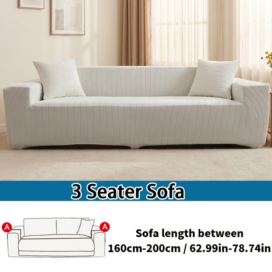 Housse de canapé extensible en polaire jacquard antidérapante, gros plan sur le tissu