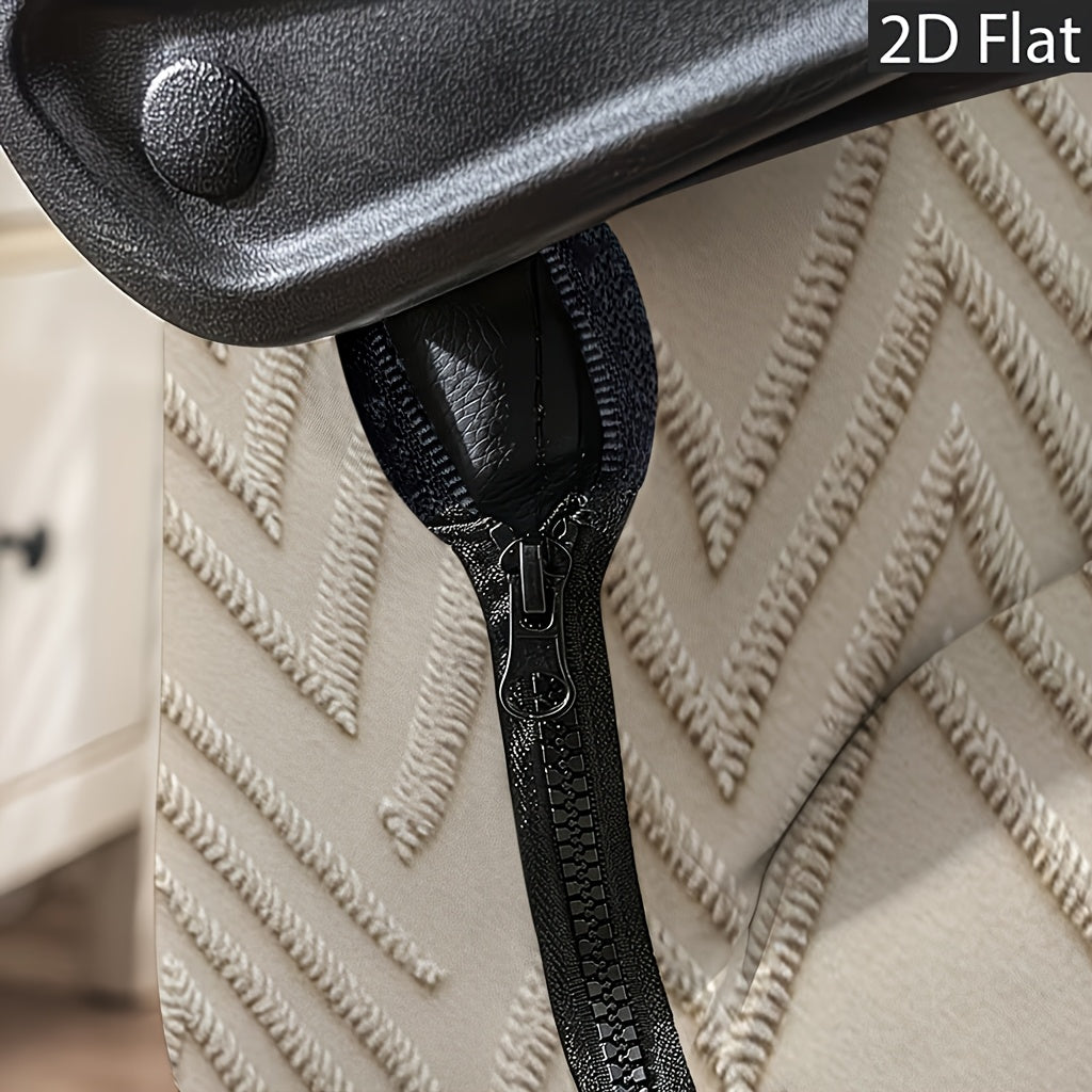 Protection de canapé en polyester à motif vagues à fermeture éclair, vue de dos