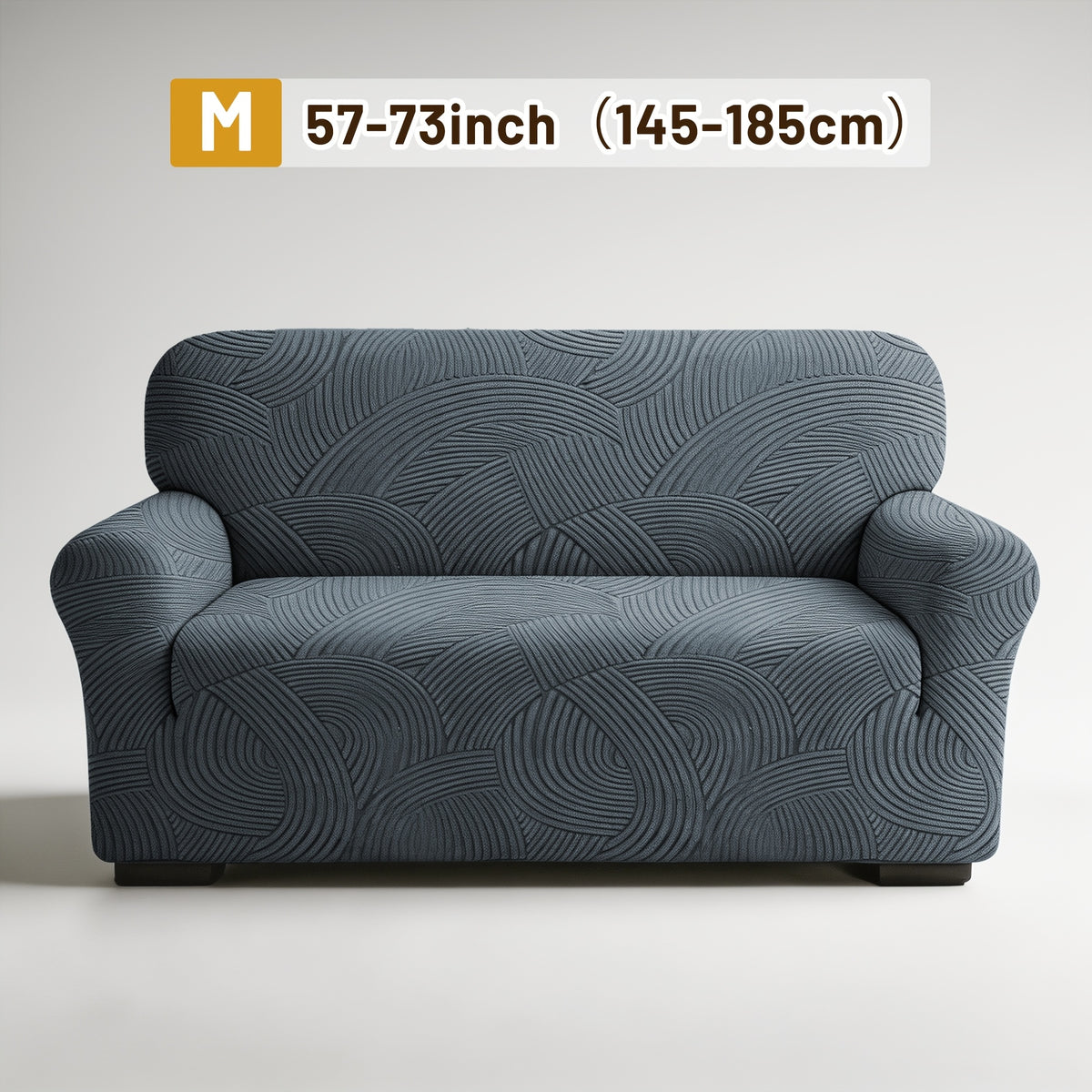 Housse de canapé extensible en polaire jacquard à motif géométrique, vue de dos