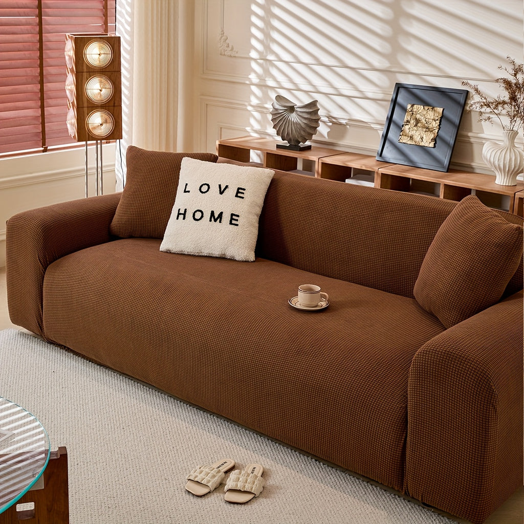 Housse de canapé épaisse extensible en polaire jacquard anti-griffes
