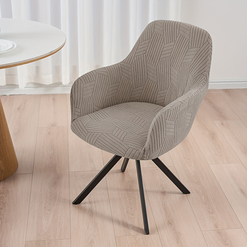 Housse de chaise extensible en polaire jacquard, vue d'ensemble