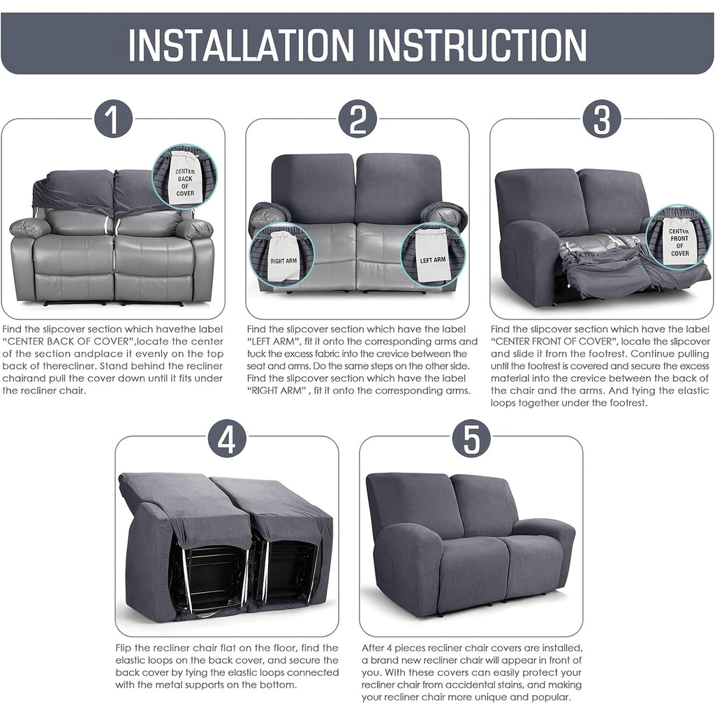 Housse de fauteuil extensible en polaire jacquard anti-griffes, visuel produit