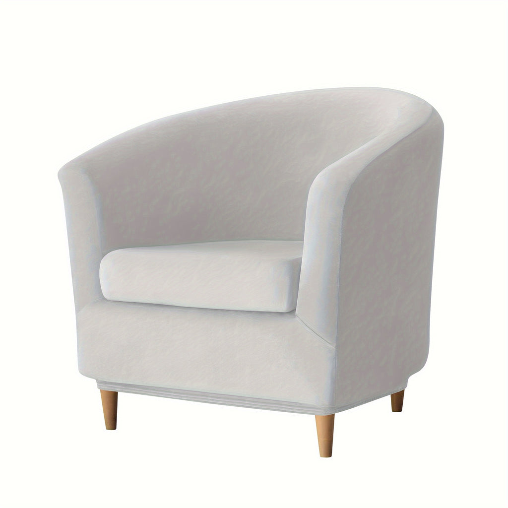 Housse de canapé extensible en polaire en fils teints, vue d'ensemble