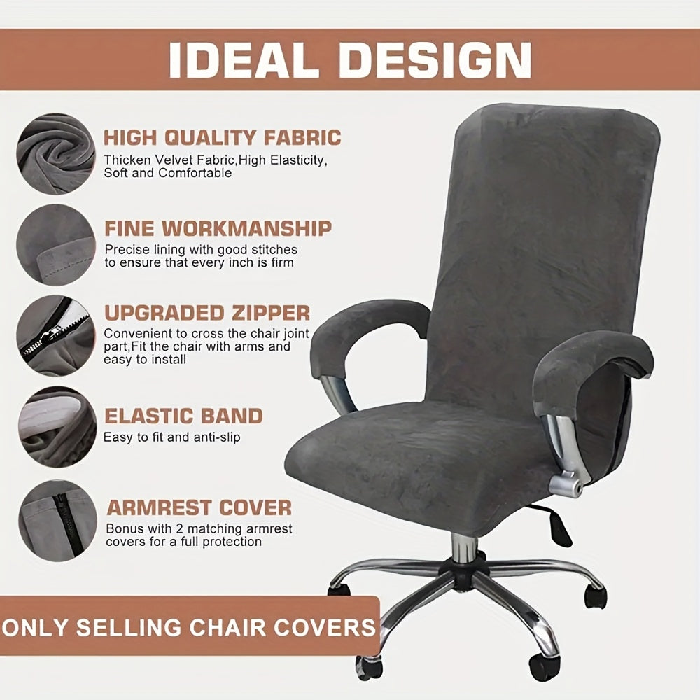 Housse de chaise extensible en velours à fermeture éclair, détail de la finition