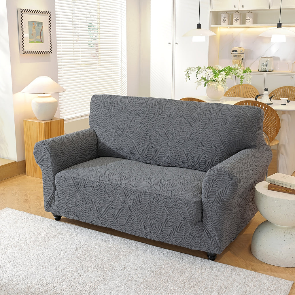 Housse de canapé extensible en polaire jacquard à rayures, compatible fauteuil, canapé deux places, canapé trois places