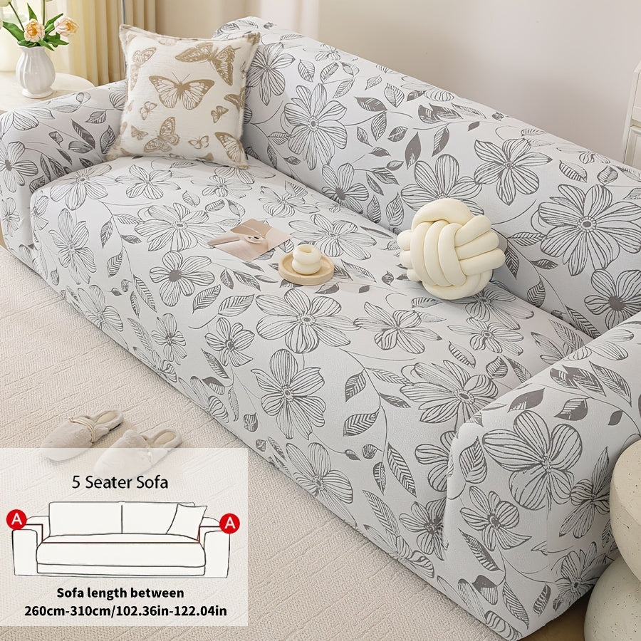 Housse de canapé extensible en polyester, mise en situation