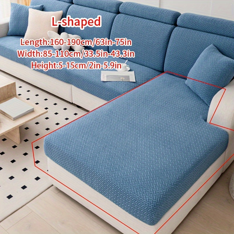 Housse de canapé en polaire jacquard antidérapante, vue de dos