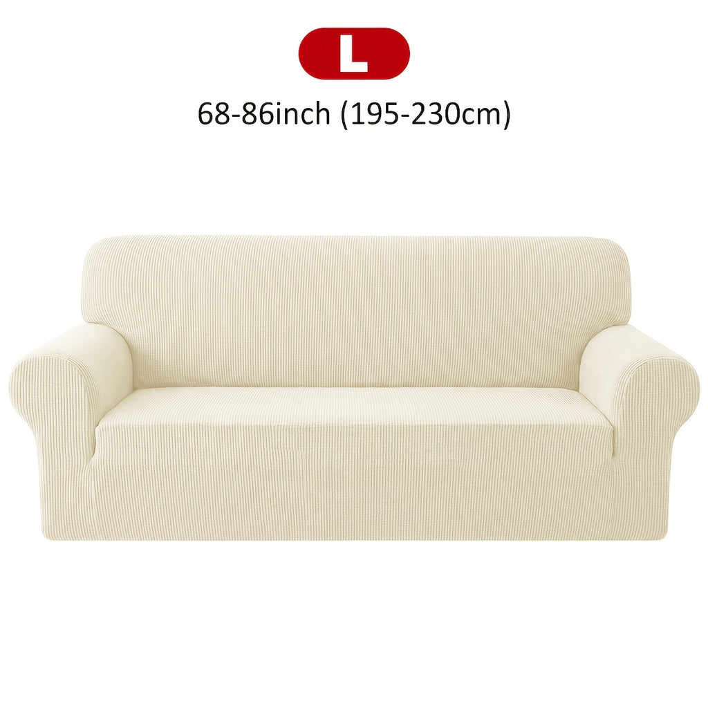 Housse de canapé extensible en velours côtelé jacquard à maille gaufrée, tissu de 200 à 250 g/m²