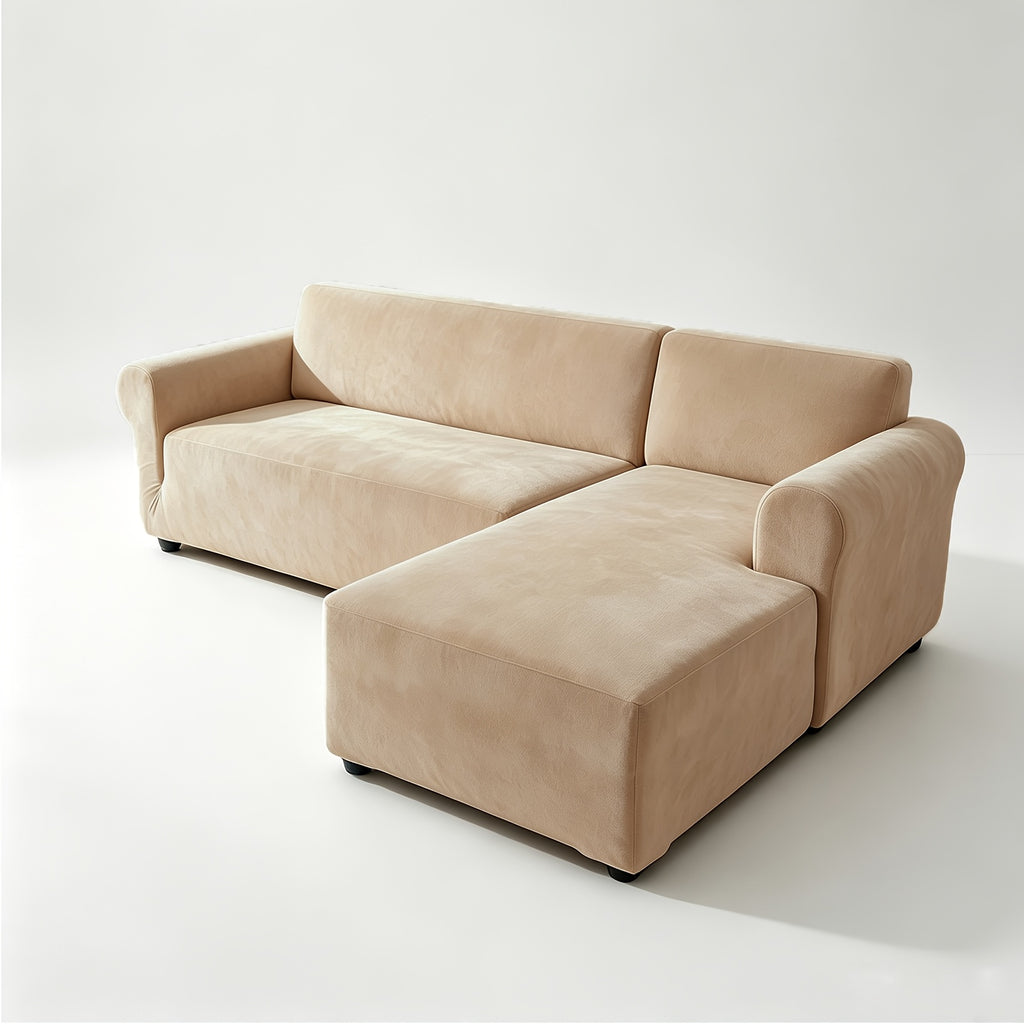 Housse de canapé extensible en velours jacquard, gros plan sur le tissu