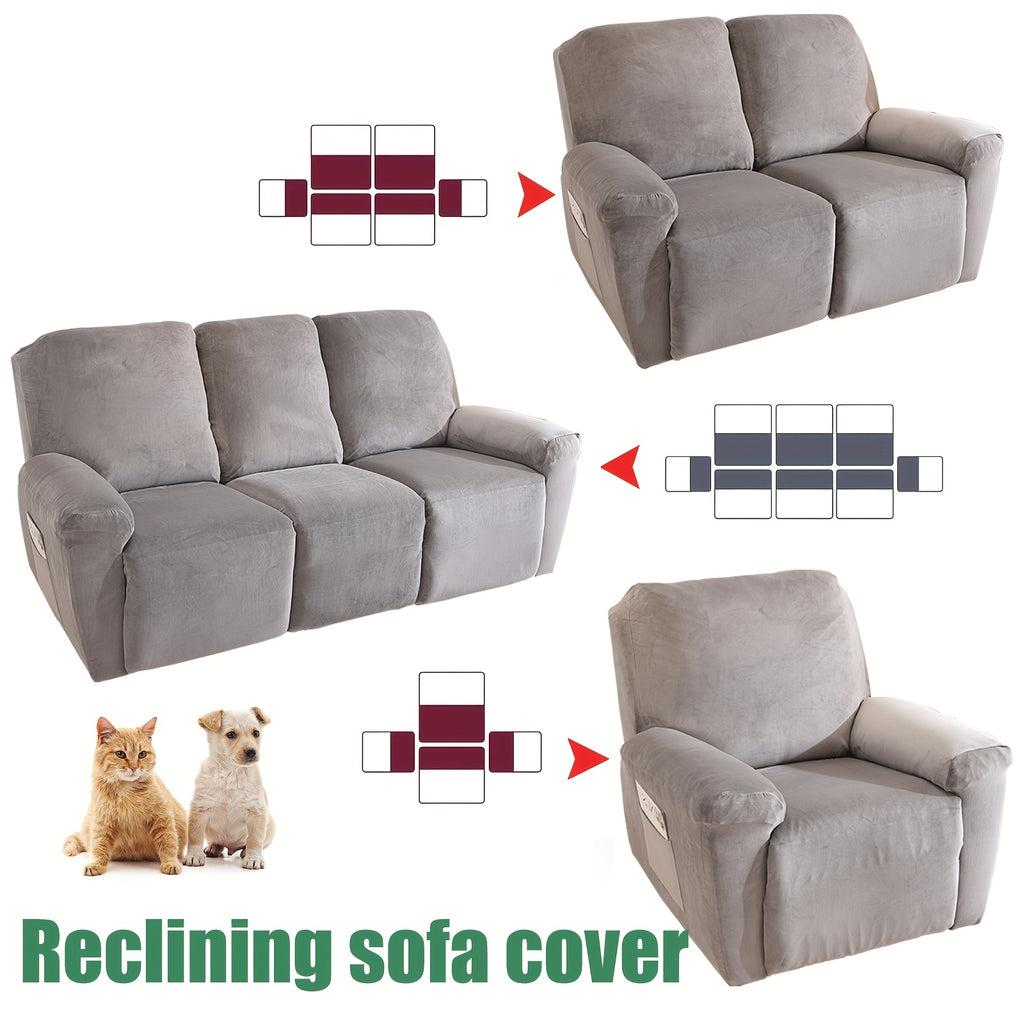 Housse de canapé extensible en velours à housses séparées, visuel produit