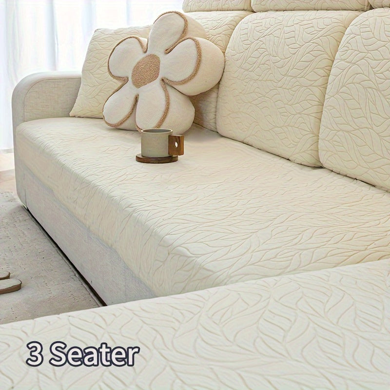 Housse de canapé extensible en polaire antidérapante, tissu de 180 à 200 g/m²