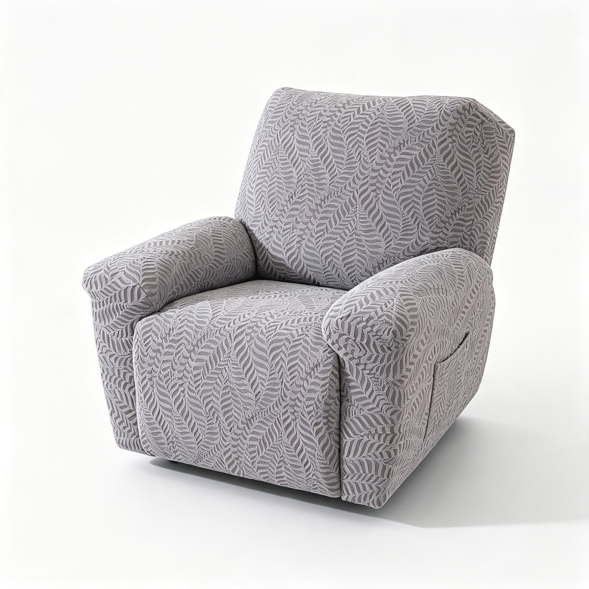 Housse de fauteuil extensible en polaire jacquard anti-griffes, mise en situation
