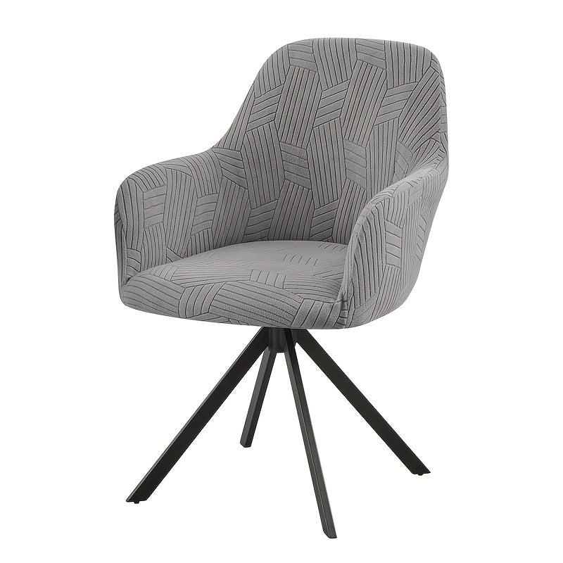 Housse de chaise extensible en polaire jacquard, mise en situation