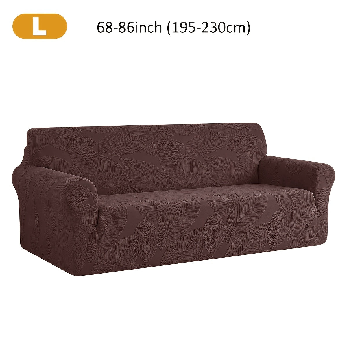 Housse de canapé extensible en polaire jacquard à motif feuillage, visuel produit