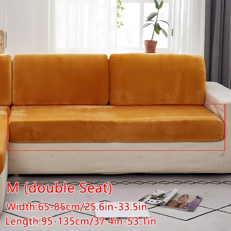 Housse de canapé épaisse extensible en velours antidérapante à housses, compatible fauteuil, canapé deux places, canapé trois places Image