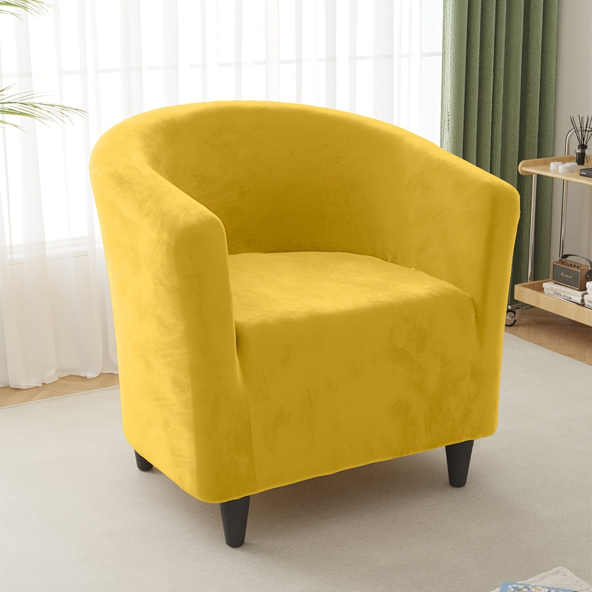 Housse de canapé épaisse extensible en velours pour fauteuil, vue d'ensemble