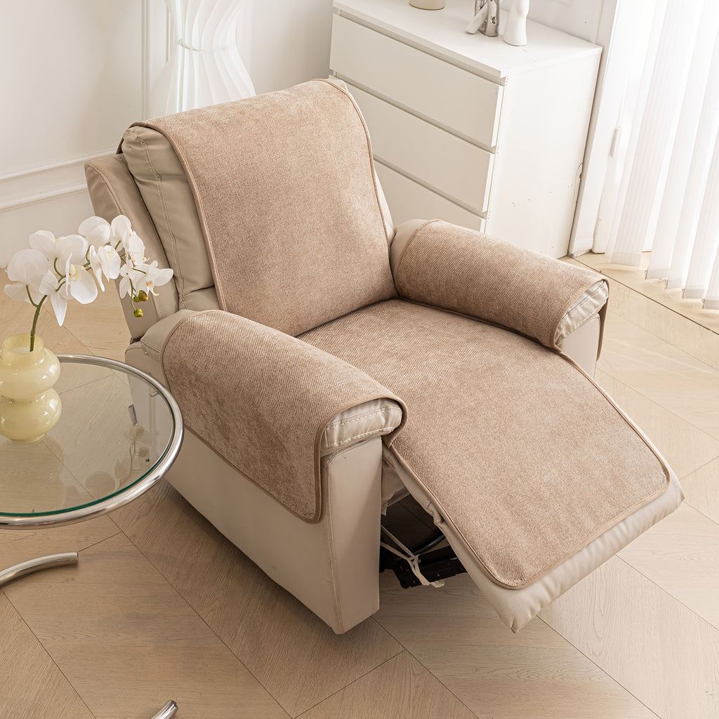 Housse de canapé en chenille antidérapante pour fauteuil, détail de l'ourlet
