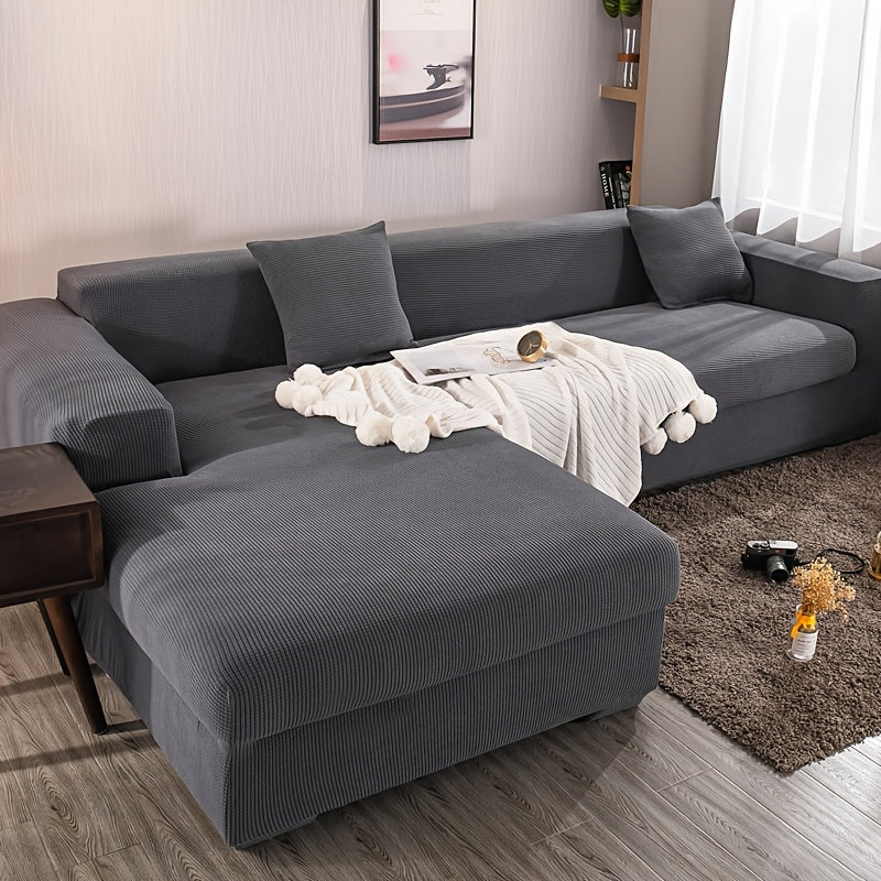 Housse de canapé épaisse extensible en polaire jacquard à housses séparées, tissu de 200 à 250 g/m²