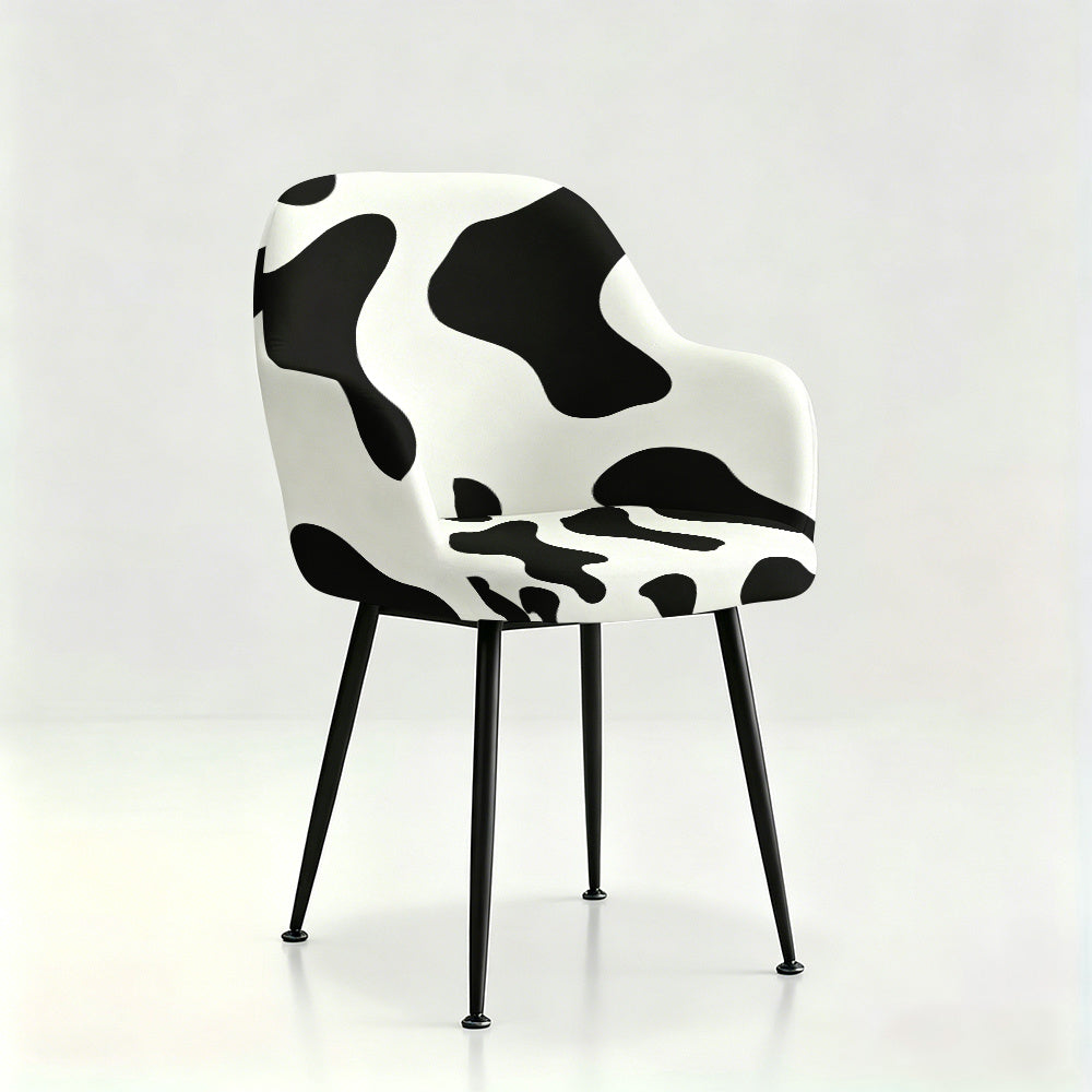 Housse de fauteuil extensible en fibre de lait imprimée à motif vache, vue d'ensemble